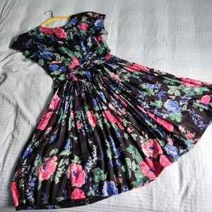 Newport News Summer Floral A-Line Midi Dress